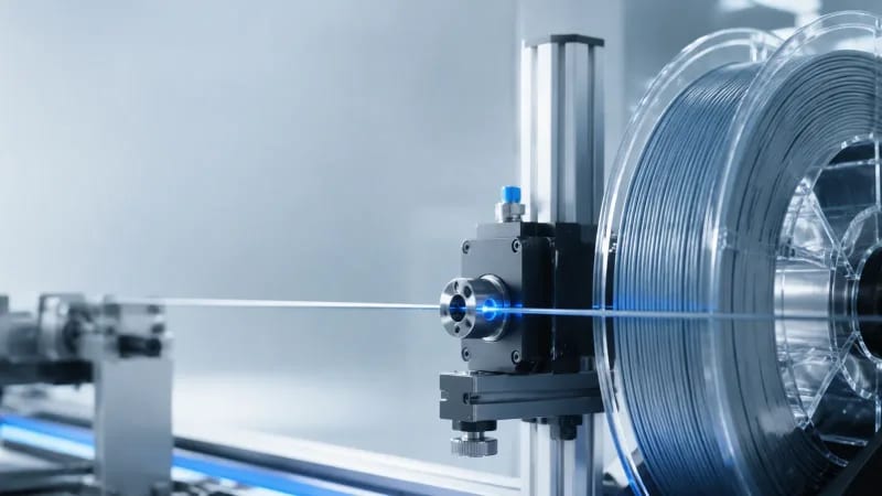 Laser diameter measurement on a filament production line