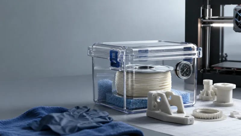 Nylon filament drying and sealed storage workflow