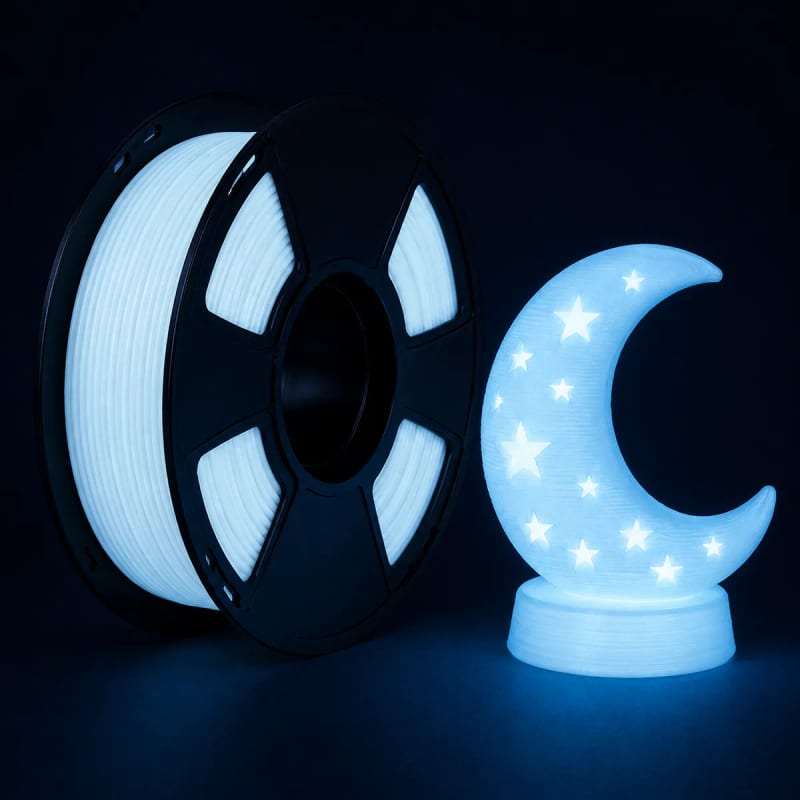 Glow PLA in Glow White / Blue