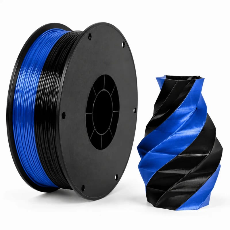 PLA+ Silk Dual Color in Black / Blue