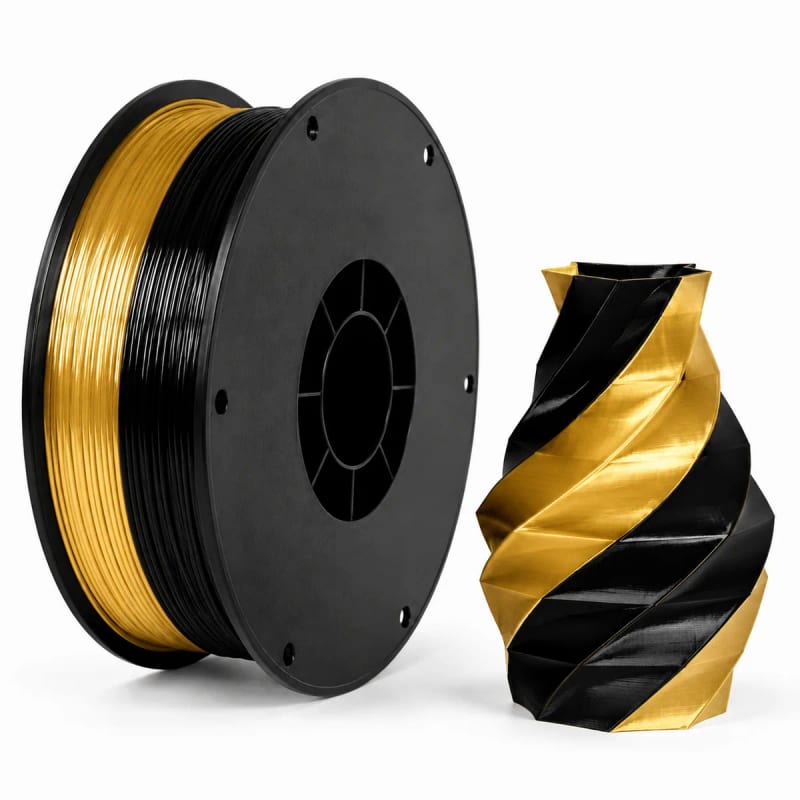 PLA+ Silk Dual Color in Black / Gold