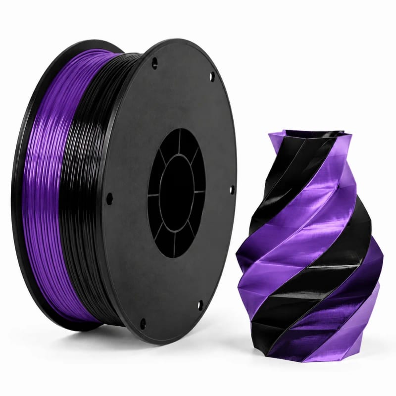 PLA+ Silk Dual Color in Black / Purple