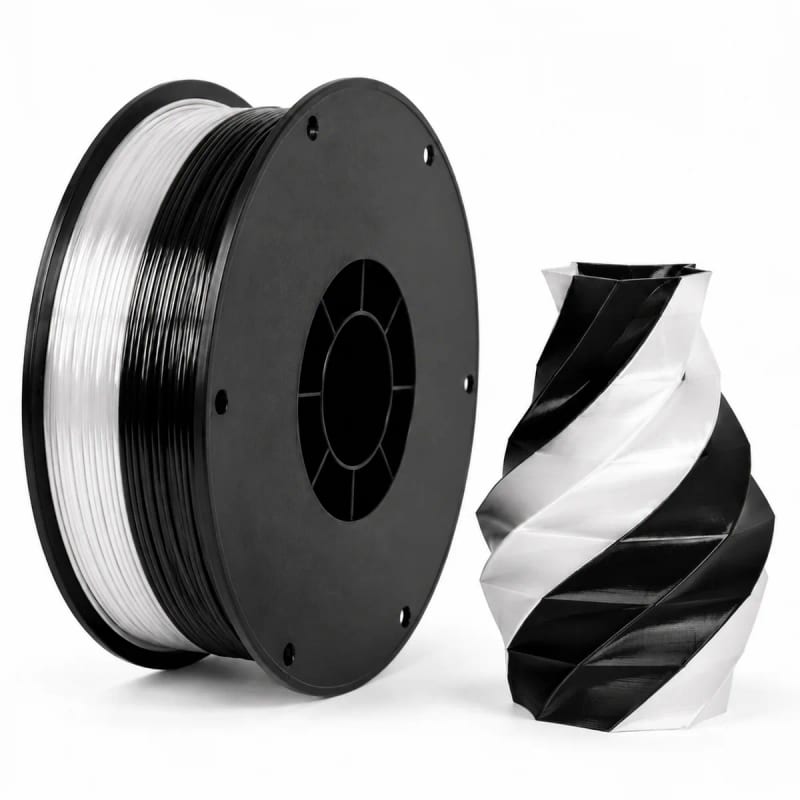 PLA+ Silk Dual Color in Black / White