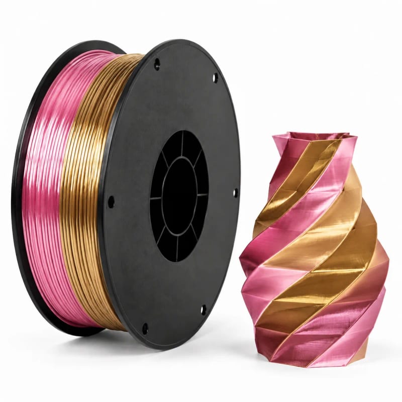 PLA+ Silk Dual Color in Pink / Gold
