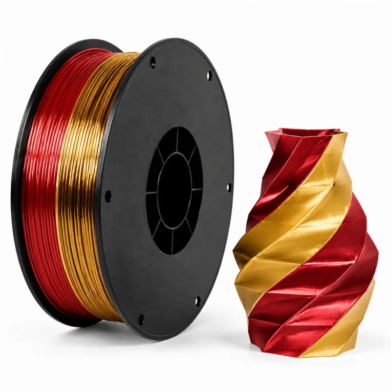 PLA+ Silk Dual Color in Red / Gold