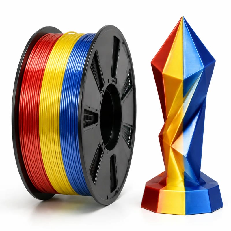 PLA+ Silk Tri Color in Red / Yellow / Blue